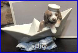Little Stowaway Dog Paper Boat Figurine By Lladro #6642