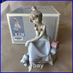 Lladro 05466 Chit Chat Girl On Phone With Dalmatian Dog, Artist Signed, Mint, ? Box