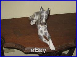 Lladro 1.068 Porcelain Great Dane Dog Figurine Near Mint In Box
