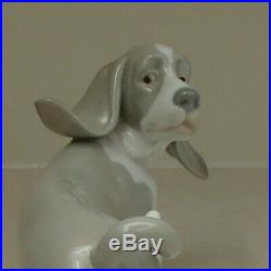 Lladro 1066 Bassett adorable Basset Hound puppy dog MWOB, RV$530