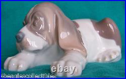 Lladro #1072 Beagle Sleeping Puppy Dog Porcelain Figurine Mint Condition