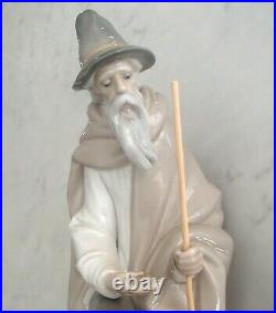 Lladro 1094 Beggar shepherd with begging puppy dog, new staff MIB, RV$685