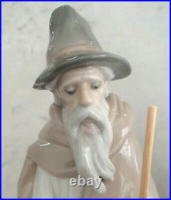 Lladro 1094 Beggar shepherd with begging puppy dog, new staff MIB, RV$685