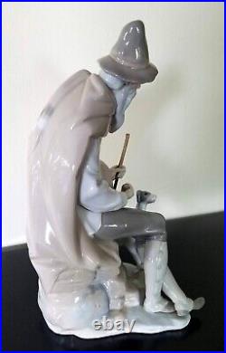 Lladro 1094 Old Shepherd with begging puppy dog. Pristine, no original box