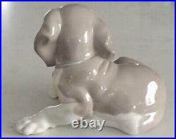 Lladro 1139 Dog and Snail curious puppy staring at snail on paw MWOB, RV$480