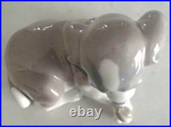 Lladro 1139 Dog and Snail curious puppy staring at snail on paw MWOB, RV$480