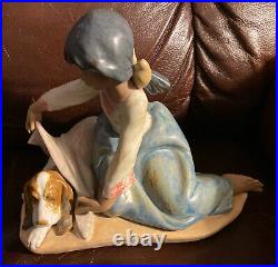 Lladro 12441 Dog's Best Friend Mint Condition Gres Finish! No Box! L@@k! Rare