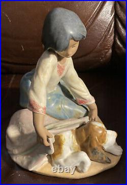 Lladro 12441 Dog's Best Friend Mint Condition Gres Finish! No Box! L@@k! Rare