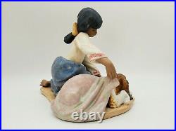 Lladro 12441 Or 5688 With Rare Gres Finish Dog's Best Friend Retired Figurine