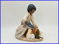 Lladro 12441 Or 5688 With Rare Gres Finish Dog's Best Friend Retired Figurine