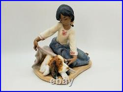 Lladro 12441 Or 5688 With Rare Gres Finish Dog's Best Friend Retired Figurine