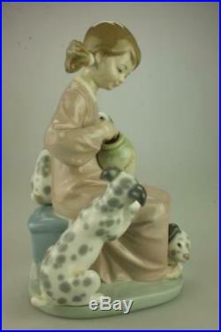 Lladro #1248 Honey Lickers Girl with Dalmation Dogs Retired 1989