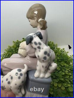 Lladro 1248 Honey Lickers or The Sweet Mouthed # Dalmations Girl with Dogs