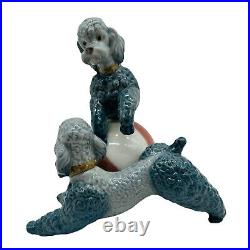 Lladro #1258 Poodles Playing with Beachball Playful Dogs Gloss Finish RETIRED