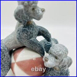 Lladro #1258 Poodles Playing with Beachball Playful Dogs Gloss Finish RETIRED