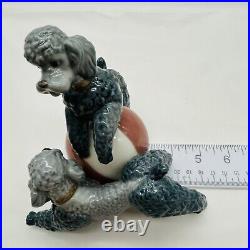 Lladro #1258 Poodles Playing with Beachball Playful Dogs Gloss Finish RETIRED