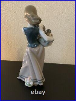 Lladro 1311 Girl with Puppies girl w little dogs on her hip