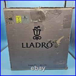 Lladro 1523 Happy Encounter- Woman Driving Man Horseback Dogs with Wood Base, Box