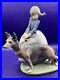 Lladro 1533 Figurine Not so Fast Girl Walking German Shepherd Dog Retired