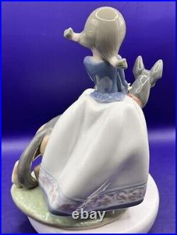 Lladro 1533 Figurine Not so Fast Girl Walking German Shepherd Dog Retired