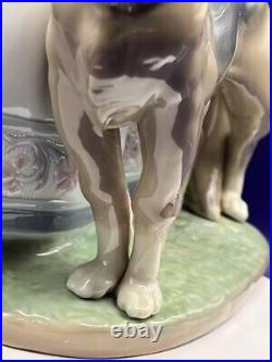 Lladro 1533 Figurine Not so Fast Girl Walking German Shepherd Dog Retired