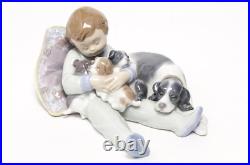 Lladro 1535 Sweet Dreams Boy Sleeping With Dogs Figurine