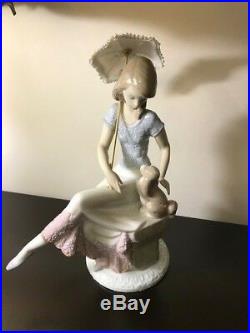 Lladro 1989 Picture Perfect Society figurine #7612 Lady Dog Parasol