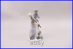 Lladro 1989 The Snowman #5713 Girl, Boy & Dog Porcelain Figure Retired