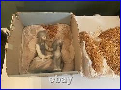 Lladro 2 No. 0 1334 Chow Time -Original Box-RETIRED-Mint Condition