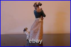 Lladro 2187 Jealous Friend Woman Child Dog Porcelain Figurine Gres With Box