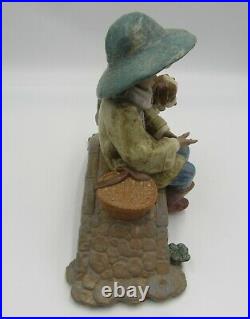Lladro 2237 The old fishing hole or A boy and his dog excellent cond. Lost pole