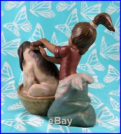 Lladro # 2273 BASHFUL BATHER Girl WithDog & Tub Gres BUY1 GET1 50% OFF