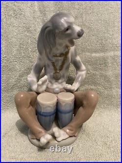Lladro 3 Dog Set w Bongos & Guitar RARE Vintage Retired Near Mint Figurine Nice