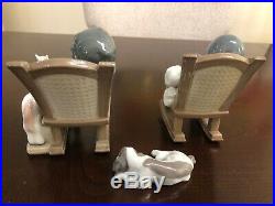 Lladro 3x Figurines Set Boy Girl Nap Time Rocker Chair Sleeping Dog 05846 05448