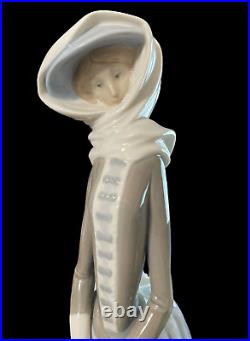 Lladro 4594 Lady with Greyhound Dog & Umbrella Porcelain Figurine 15 1/2