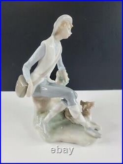 Lladro #4659 Shepard Boy Sitting with Dog 1971-1974 Marking