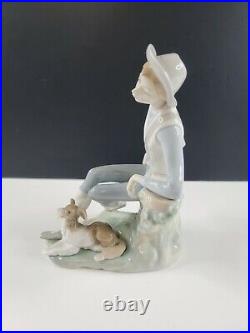 Lladro #4659 Shepard Boy Sitting with Dog 1971-1974 Marking