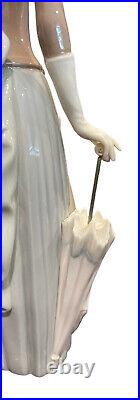 Lladro #4761 Woman With Dog Porcelain FigurineVintageDogUmbrellaSpain