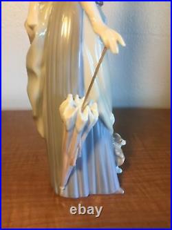 Lladro #4761 Woman with Dog, Lady with Umbrella and Dog