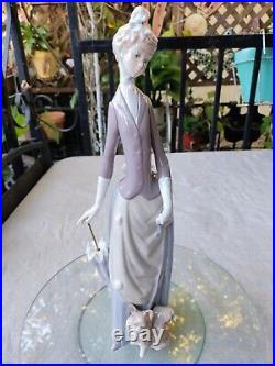 Lladro #4761 Woman with Dog, Lady with Umbrella and Dog NO BOX