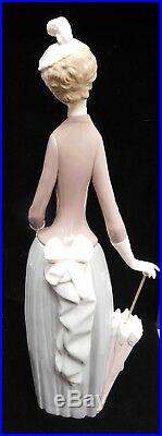 Lladro #4761Woman Figurine with Umbrella and Dog