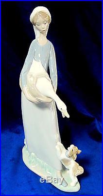 Lladro #4866 Girl With Goose & Dog Brand Nib Puppy Duck $185 Off Free Shipping