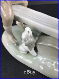 Lladro 4867 Children See Saw Puppy Dog Glazed Porcelain Figurine Retired 9