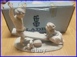 Lladro 4867 Seesaw Boy & Girl Playing With Dog WithBox