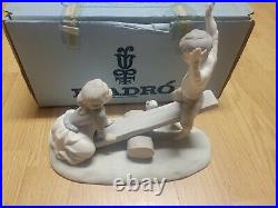 Lladro 4867 Seesaw Boy & Girl Playing With Dog WithBox