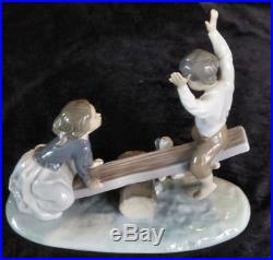 Lladro 4867 Seesaw Porcelain Figurine Retired Girl & Boy Dog D-15a @daisa Spain