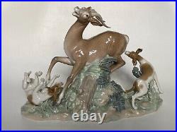 Lladro 4880 FIERCE PURSUIT Hunting Dogs Deer Gazelle 17 Retired 1983