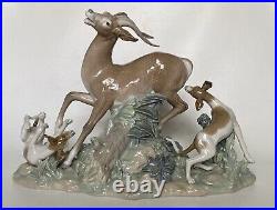 Lladro 4880 FIERCE PURSUIT Hunting Dogs Deer Gazelle 17 Retired 1983