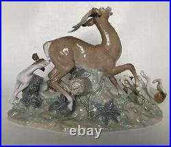 Lladro 4880 FIERCE PURSUIT Hunting Dogs Deer Gazelle 17 Retired 1983