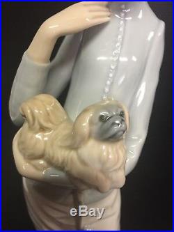 Lladro #4893 Walk With The Dog, Retired In 2004, 15 High